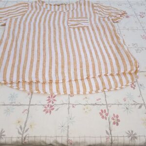 Cristian Siriano New York 100% Linen Straps Shortsleeves Pocket S